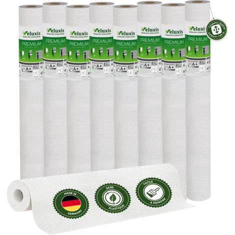 Veluxis® Papier peint intissé haut de gamme 10,05 m x 0,53 m (aspect textile, structure horizontale, lot de 8) – Papier peint intissé de rénovation de haute qualité pour murs lisses – Fabriqué en Alle (1/5)