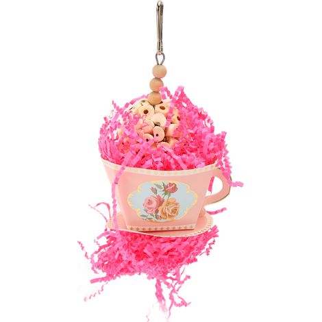 Jouet de déchiquetage de nourriture pour perroquets, pour Cage à oiseaux, jouets suspendus, perruches, calopsittes, conures, perruches, rose (1/5)