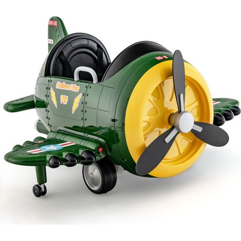 Aereo elettrico per bambini 124 x 100 x 62 cm controllo parentale telecomando design carino PP verde 200017629
