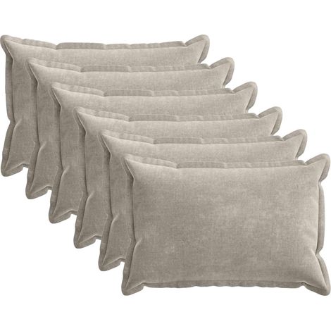 Teenpull – Kissenbezug 6 Stk. HOUTEN Hellgrau 50 x 75 cm Chenille-Stoff (1/5)