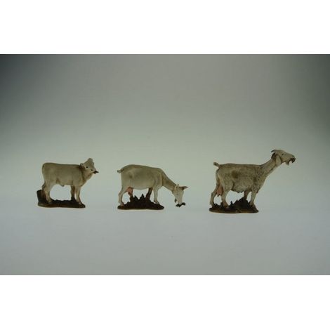 BUSTA CON 2 CAPRE E 1 VITELLO PER PRESEPE 10CM