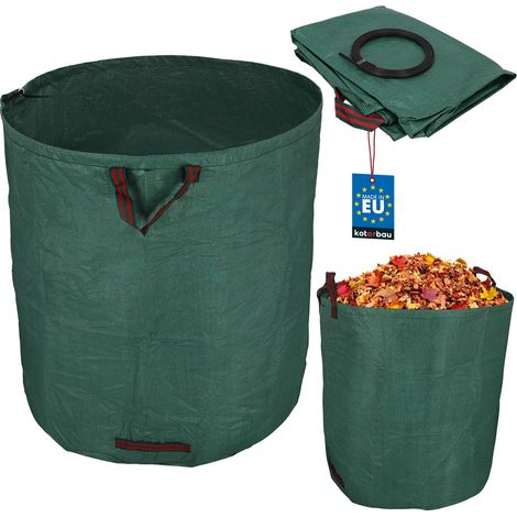 Cesta de jardín redonda plegable grande para hojas y césped, 635 L