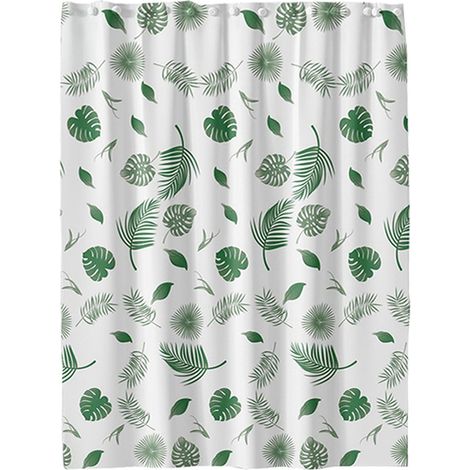 Rideau De Douche - Lining En PEVA - Pour Baignoire - Séchage Rapide - Anti-Gouttes - Renfort Supérieur - Poids Intégré - Blanc - 180 X 180 Cm (1/5)