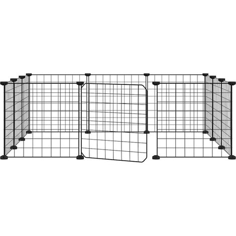 Gabbia per animali con 12 pannelli e porta 35 x 35 cm nera 020041562