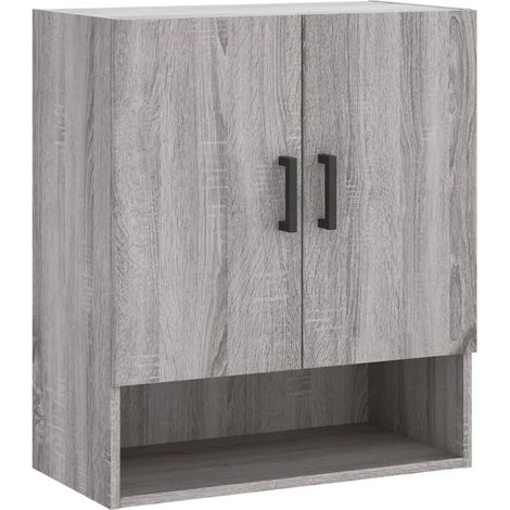 Práctico armario de almacenamiento flotante de pared 60 x 31 x 70 cm fabricado en madera de ingeniería Sonoma gris 020048769 (1/5)