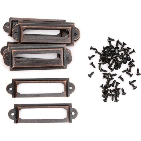 20Pcs Porte Etiquette Metal, Statue de phénix en Laiton Haute dureté Bon Brillant Metal Cadre Étiquette Nom Porte etiquettes Retro Tiroir Signes Étagère Note (1/4)