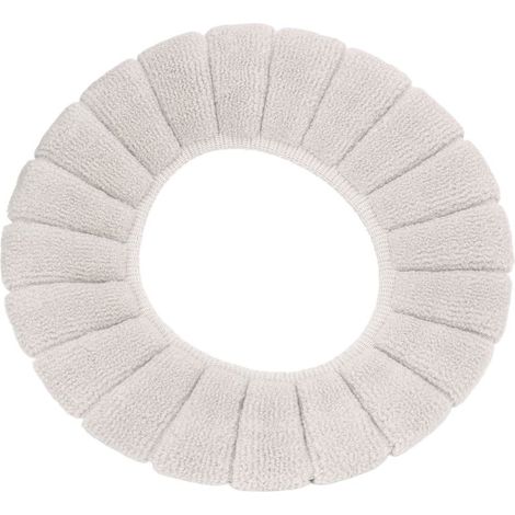 Housse de siège de toilette épaisse, lavable, matériau doux, garde au chaud, respectueux de la peau, Durable, couleur exquise, coussin beige (1/4)