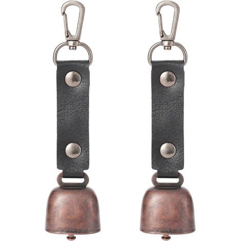 2 clochettes ours pour l'extérieur, carillon éolien de camping, porte-clés, pendentif pour animaux de compagnie, clochette de rappel (1/5)