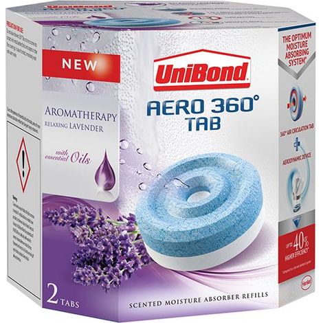 Aero 360 Moisture Absorber Aromatherapy Lavender Refills (Pack Of 6 Tabs)