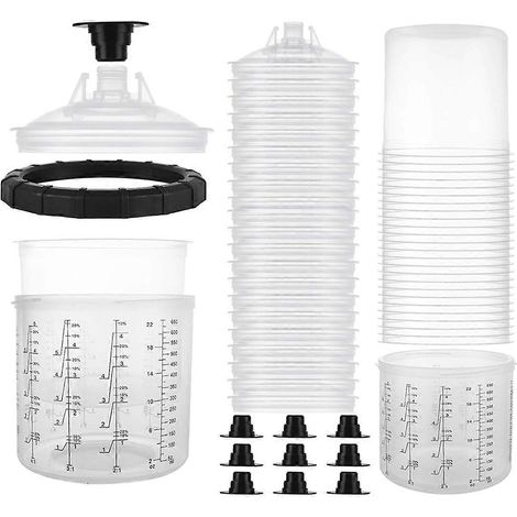 25-teiliges Set mit Einweg-Farbmischbechern für Farbspritzgeräte, 20 oz (600 ml)