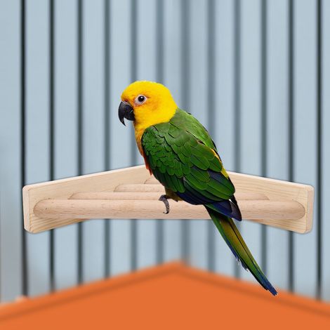 Support en bois de haute qualité pour perroquet, idéal pour grimper et escalader les oiseaux. Jouet pour cage. (1/5)