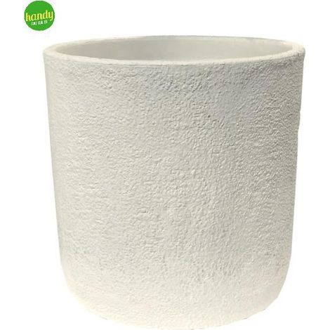 Vaso Cilindro effetto Bouclè cilbou 35 cm - Colore: Bianco Perla (1/2)