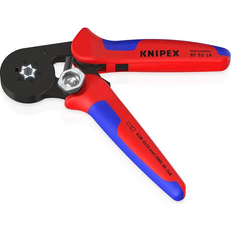 KNIPEX 97 53 14 Pinza per terminali a bussola, con regolazione automatica per crimpaggio laterale con manici multicomponente brunita 180 mm (1/9)