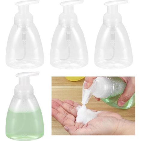 CCYKXA300ML Dispenser di sapone schiumogeno, confezione da 4 dispenser di sapone liquido con pompa, dispenser di detersivo per piatti, Fla (1/3)