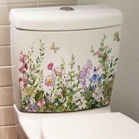 Toilettenaufkleber mit grünen Pflanzen, selbstklebender Toilettenaufkleber mit Blättermotiv, wunderschön