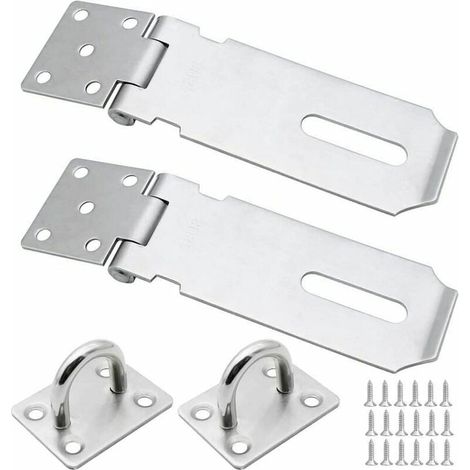 Loquet De Cadenas - Acier Inoxydable - 10,4 cm - Pour Portes Tiroirs Armoires - Lot De 2