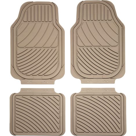Jeu de 4 Tapis de sol caoutchouc PVC Universels Beige - CARAT10
