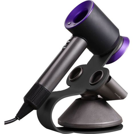 Supporto per asciugacapelli Dyson Supersonic, in alluminio, nero.