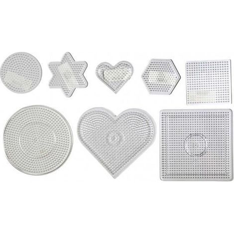 Plaque inférieure pour perles de repassage transparentes - Creotime - 8 pièces