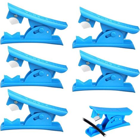 Lot de 5 coupe-tuyaux en plastique économique – Outils en caoutchouc pour couper des tubes en silicone, PVC, PU et nylon jusqu’à 12mm OD – Couleur bleue, durable et pratique,tubing cutter (1/5)