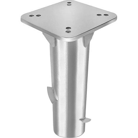 Naizy – Pied de parasol en métal avec ancrage au sol – Plaque 16x16cm – Revêtement argenté antirouille – Compatible vis M8