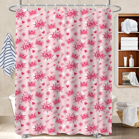 Rideau douche polyester 180x180 poids lesté rideau séchage rapide pour maison secondaire (1/5)