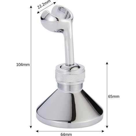 Support pour douchette à main, support de pommeau de douche multidirectionnel en cuivre, support mural chromé réglable pour pommeau de douche. (1/5)