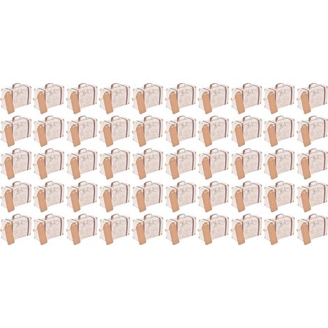 50 lots de boîtes à bonbons en forme de valise avec des motifs de voyage, cadeaux d'invités, sacs cadeaux vintage en papier kraft pour mariages et anniversaires (1/5)