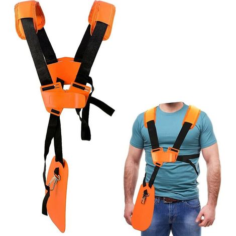 Harnais universel réglable à double sangle confortable pour débroussailleuse et tondeuse à gazon (1/5)