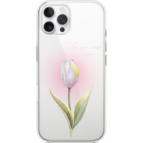 Custodia per iPhone 12 Pro, trasparente, in silicone, flessibile, con fiori e tulipani. (1/5)