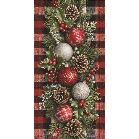 Nouvelle décoration de porte pour Noël, motif cadeau du Père Noël, ambiance festive - 90 x 180 cm (perforée + ruban) - Lot de 6