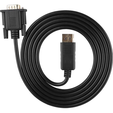 Câble DisplayPort vers VGA 1.8 mètres, Haute Définition 1080P pour Moniteur PC et Ordinateur Portable (1/5)