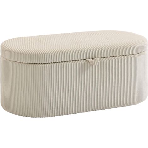 Aufbewahrungshocker mit Kordelbezug, 105 x 51 x 49 cm, Beige
