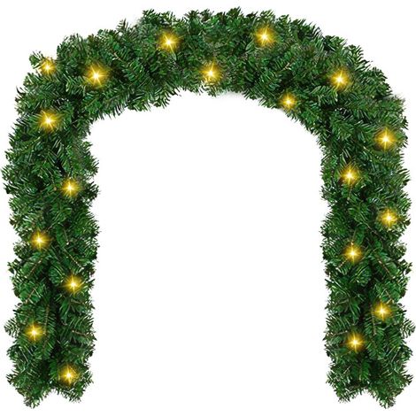 SWANEW Ghirlanda di Natale con illuminazione ghirlanda di luci ghirlanda di abete decorazione natalizia per caminetti scale porte pareti 500 cm 100 LEDs (1/5)