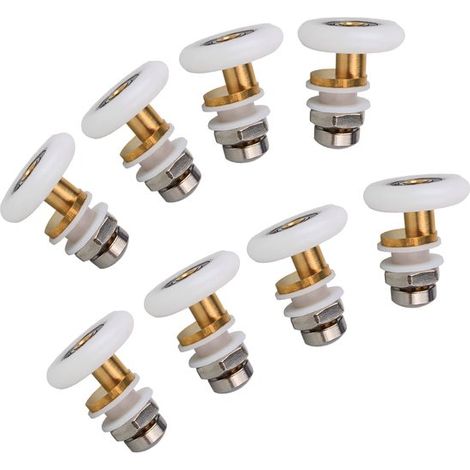 Roues pour porte de douche - Rouleaux pour porte coulissante en verre - 8 pièces (1/5)