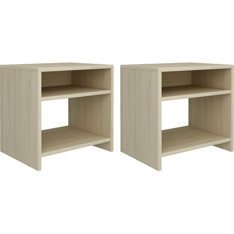 Mesitas de noche 2 uds contrachapado roble sonoma 40x30x39 cm vidaXL (1/5)