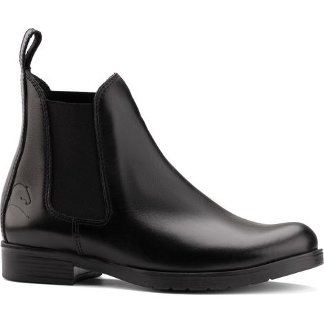Damenreitstiefel, Leder, seitliche Gummistollen, RUSTTLER, schwarz, Größe 41