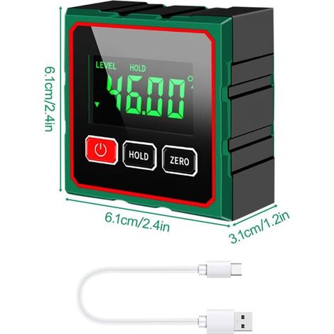 Livella elettronica, inclinometro digitale con funzione laser, schermo LCD impermeabile, indicatore angolare digitale, 4 lati magnetici, livella a bolla per falegnameria, lavorazione del legno, ediliz (1/4)