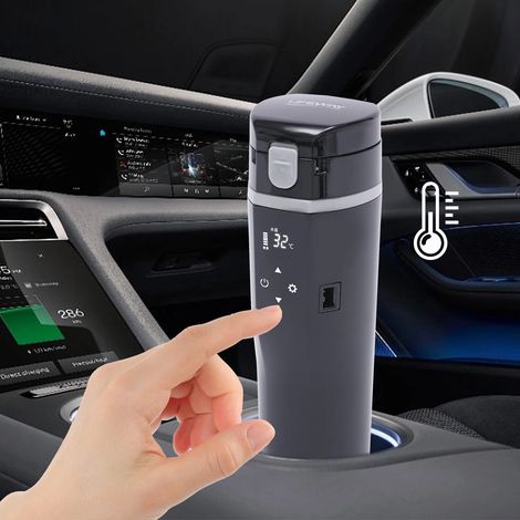 Elektrobecher im Auto, tragbarer Wasserkocher, intelligente Temperaturregelung, Trockenverbrennung, geeignet für 12V / 24V-Autos