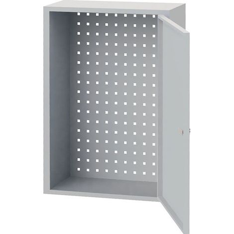 Armoire suspendue H750xL500xP200mm avec portes en tôle pleine gris clair/gris clair (1/2)