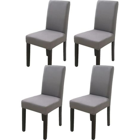 Dark grey high-back chair cover, 4 pieces, 383847cm, modern, elastic and washable, suitable for the dining room and kitchen (1/4)