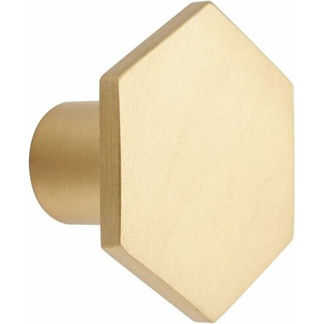 10 Pièces Bouton de Meuble Poignée de Meuble Cuisine Bouton de Porte en Laiton pour Placards Poignee Meuble Hexagone 30mm (1/5)