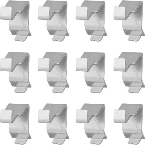 Clips D'Étagère D'Armoire En Métal 12 Pièces Support D'Étagère D'Armoire Clips De Support De Classeur Pour Bibliothèque Rangement Maison Et Bureau (1/5)