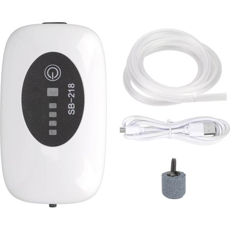 Pompe à Air pour Aquarium, Portable, anti-poussière, Port USB, silencieux, Rechargeable avec double Mode SB‑ 218, trou unique (1/5)