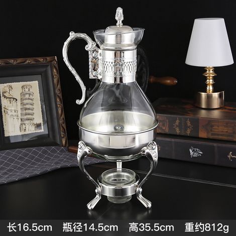 (G1228 Argent) Cafetière d'hôtel de luxe style rétro avec verre chauffant (1/2)