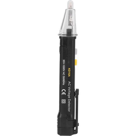 Testeur de tension alternative noir avec indication sonore et visuelle - Stylo détecteur de test électrique KD16A