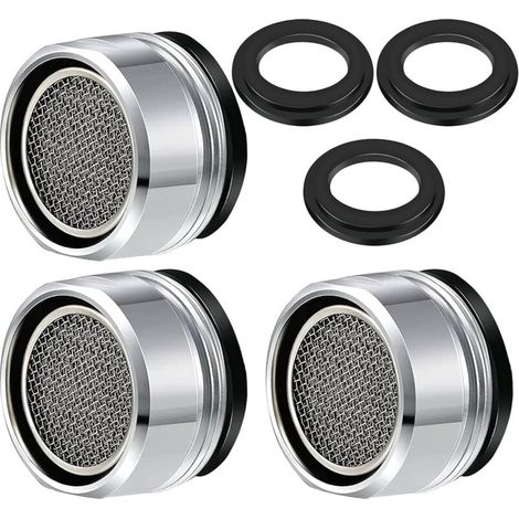 3 pièces Robinet M24,Filtre à Robinet d'économie d'eau Accessoires robinet Diffuseur Filtre de Robinet avec Joint d'étanchéité Pour Cuisine et Salle de Bain (1/5)