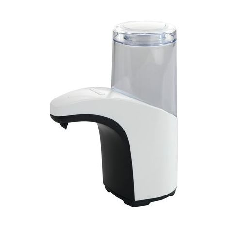 WENKO Distributeur savon liquide Butler, distributeur gel hydroalcoolique automatique sans contact infrarouge, Capacité 300ml, Plastique, 8x19,5x15 cm, blanc (1/4)