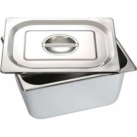 1 Plateau acier inoxydable 1/3, 325x175x150mm, coins arrondis, compatible induction, pour cuisine professionnelle (1/5)