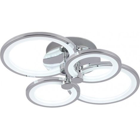 lampada da soffitto sydney 76w 3000-4000-6500k cromo 13,5x55x41 cm 10260lm dimmerabile, memoria e telecomando (1/4)